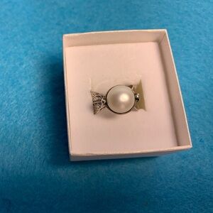 925 Sterling Silver Silpada NESTLED Pearl Ring